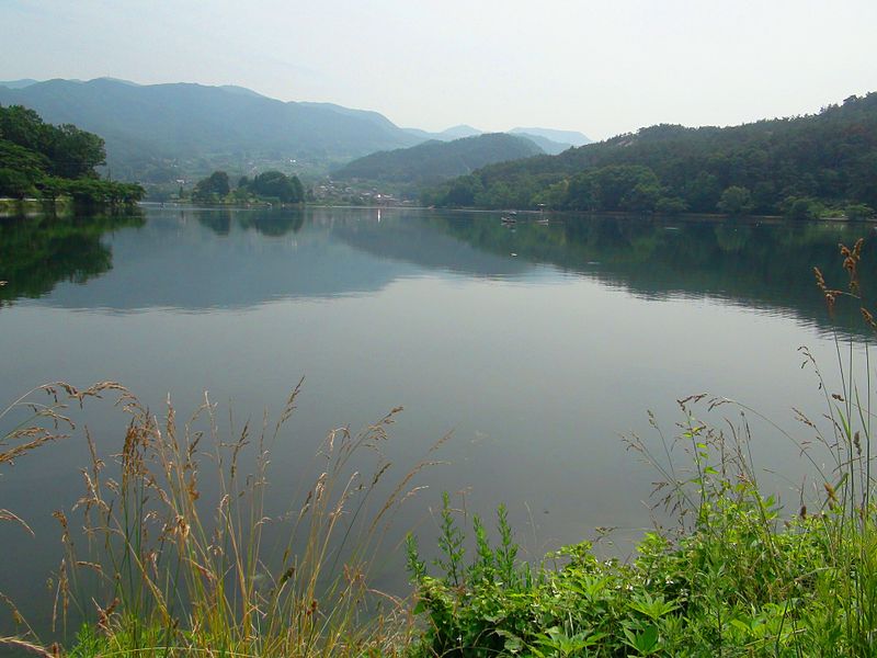 千代田湖(丸山貯水池)の全景