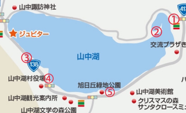 山中湖の陸っぱりバス釣りポイント